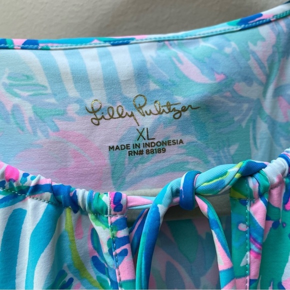 Lilly Pulitzer Johana Cover Up Blue Ibiza Cabana Stretchy Swim Dress Size XL - Picture 2 of 10